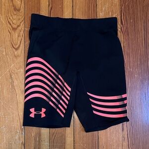Under Armour Black and Orange Athletic Shorts